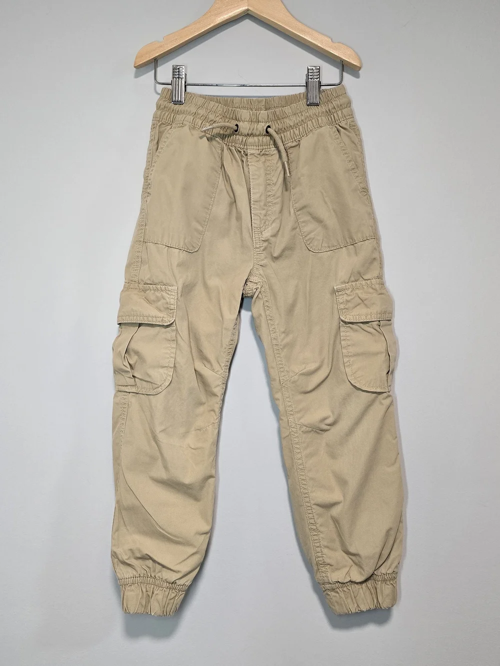 GAP Kid's Cargo Lined Pants in Khaki Tan Pull On, Drawstring, Warm